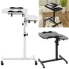 Wheeled Adjustable Portable Laptop Table Stand Breakfast Sofa Bed Notebook Desk
