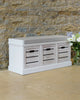 3 Drawer Wooden Crate Bench Slatted Seating Hallway Bedroom Storage