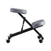 Kneeling Posture Chair Grey Stool Ergonomic Seat Leather w/ Wheels