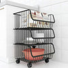 Large 3 Tier Kitchen Fruit Vegetable Holder Storage Trolley Basket Rack UK