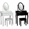 1 Drawer Dressing Table Stool Makeup Mirror Bedroom Desk Black White