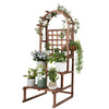 3 Tier Wooden Plant Stand with with Arch Display Lattice Trellis Climbing Shelf