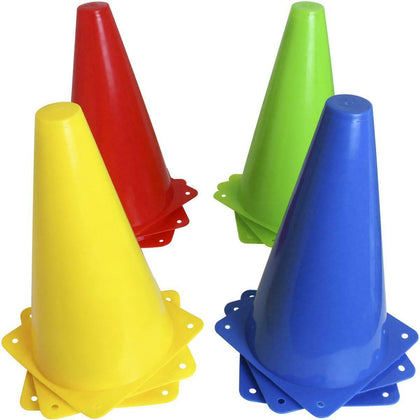 12x 9 inch Football Cones Traffic Markers Sport Slalom Soccer Rugby Dog Training