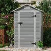 Plastic Garden Shed with Door Window Lockable Outdoor Tools Storage Shelter Hut