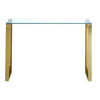 Tempered Glass Console Table Stainless Steel Chrome Legs Living Room Furniture