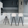 2x Barstool Breakfast stool Metal+leather Counter Bar Chair Faux Bar Stool WHITE