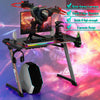 Ergonomic Racing Computer Desk Gaming Desk E-sports Table w/ RGB Light & Holder