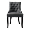 2Pcs Linen Dining Chairs High Back Dining Room Kitchen Wooden Legs Chairs