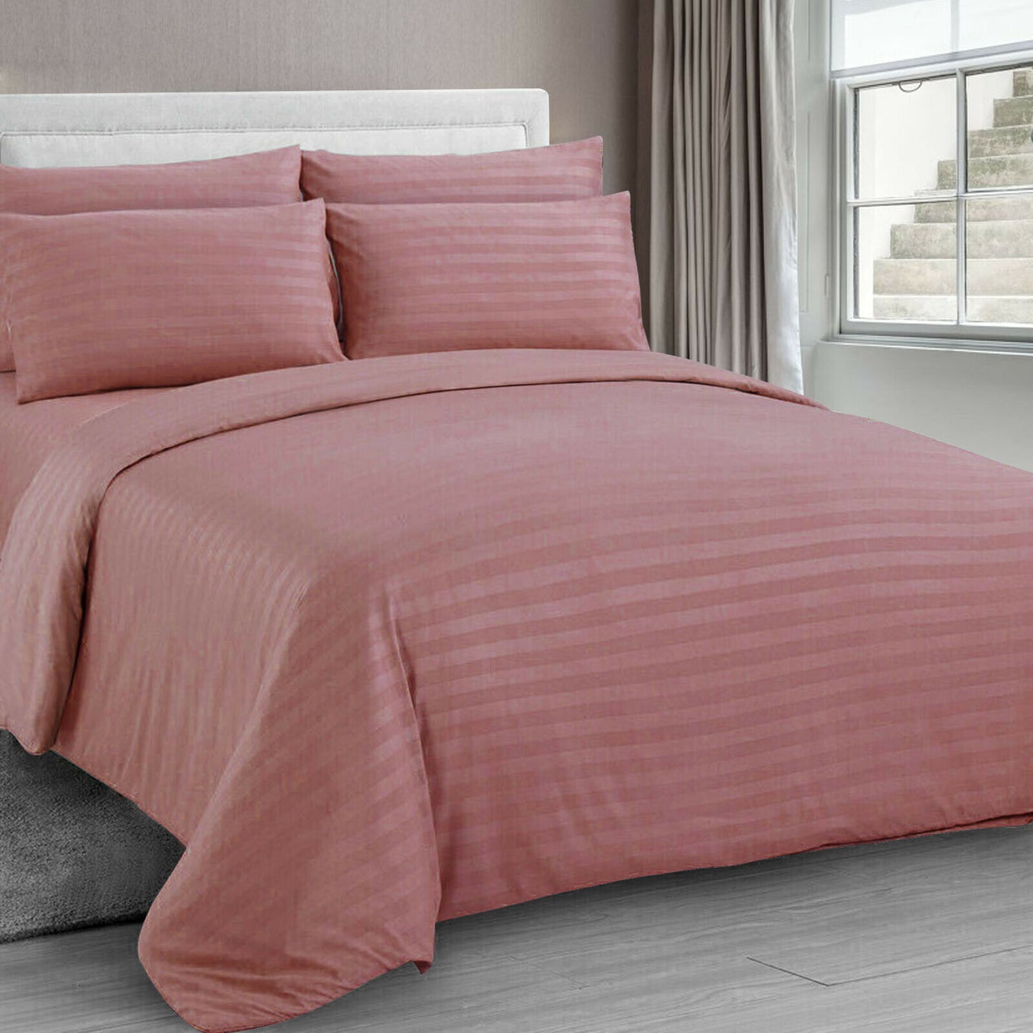 Satin Striped Duvet Quilt Cover Pillowcase/s Bedding Bed Linen Set Double
