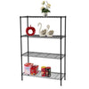 4 Tier Black Metal Storage Rack/Shelving Wire Shelf Kitchen/Office Unit Stand