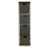 Grey 4 Drawer Woven Basket Tier Storage Cabinet Unit Bathroom Bedroom Organiser