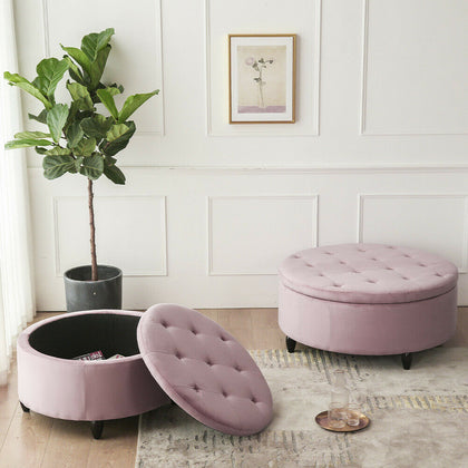 Large Chesterfield Footstool Storage Seat Ottoman Coffee Table Sofa Pouffe Stool