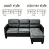 3 Seater L-Shaped Universal Corner Sofa Lounger Couch Chaise Settee w Foostool