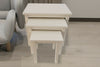 Nest of 3 Tables Nesting Coffee Side Table Wooden White Pine Space Saving Table