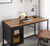 Industrial Computer Desk Rustic Metal Writing Table Vintage Office Workstation