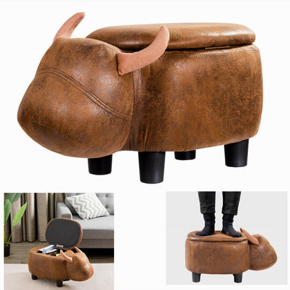 Animal Storage Ottoman Foot Rest Stool Padded Seat Upholstered Ride-on Ottomans