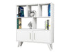 Corner White 5 Shelves Bookcase Shelving Display Storage Unit 2 Doors Organizer