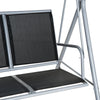 Outsunny Metal Swing Chair Garden Hammock 3 Seater Patio Bench Canopy Lounger