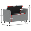 Seville Storage Ottoman Seat Stool Bench Chest Toy Box Pouffee Light Grey Velvet