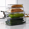 Set of 4 Clear Food Storage Boxes Cupboard Fridge Freezer Organizer Container