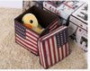 Home Modern Folding Storage Box Pouffe Seat Foot Stool Cube Ottoman Toy With Lid