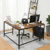HOOBRO Computer Desk L-Shaped Corner Desk Office Writing Desk with 2 Shelves
