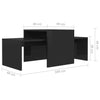 Coffee Table Set Chipboard Accent Side End Couch Table High Gloss Black
