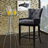 High Bar Stool Studs Linen Fabric Breakfast Kitchen Counter Chair Seat Barstool