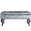 Crushed Velvet Footstool Storage Case Long Bench Piano Seat Make-up Chairs