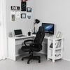 Mondeer White Corner Table L-shaped Computer Desk Workstation Office Study