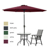 Round Garden Parasol 2.5M 2.7M 3M Sun Shade Patio Umbrella W/ Crank Tilt