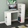 White Office Computer Desk with 4 Tier Shelves PC Laptop Study Table Workstation