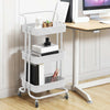 3 Tier Slim Kitchen Storage Trolley Cart Rack Tray Shelf Rolling Wheel W/ Handle