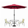 Mondeer 2.7M/3M Garden Parasol Umbrella Round Sun Shade Crank Tilt Red/Beige