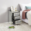 Mirrored Glass Bedside Table Nightstand Storage Cabinet Chest of 2/3 Drawers UK