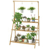 Bamboo Wooden Shelf Plant Stand Folding Multi Tier Ladder Storage Indoor Outdoor