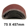 20 x Mixed Power Tool Sander Sanding Belt Belts 75mm x 457mm 40 60 80 120 Grit G