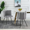 Modern Home Dining Chairs Soft Velvet Petal Backrest Dresser Chair Grey / Pink