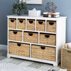 Large Chest of Drawers with Baskets Solid Wood Hallway Bedroom Living Room