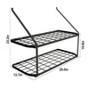Kitchen Iron Shelves Pot Rack Saucepan Pan Storage Shelf Wall Mounted w/10 Hooks