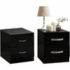 2 Drawer Chest Wood High Gloss Bedroom Furniture Storage Unit Black