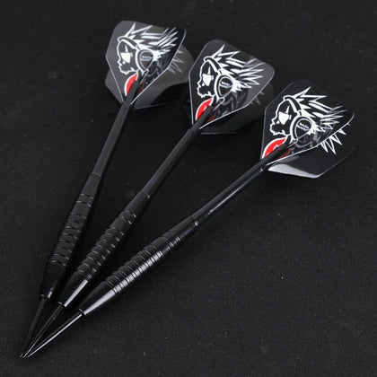 3PCS Black Professional Tungsten Darts Set Steel Tip Nylon Shaft Flight with Bag