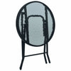 Bistro Table Black Steel and Glass Garden Side Tea Tables Furniture