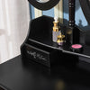 Dressing Table,3 Mirror & Stool Set (7 Drawer) Bedroom vanity Makeup Desk Black