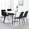 Set of 2 Blue Grey Velvet Dining Chairs Dinning Kitchen Room Metal Leg Padded