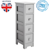 Bathroom Storage Cabinet Furniture 4 Drawer Freestanding Unit Wooden Organizer