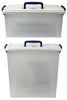 Clear Plastic Storage Box with Lid Carry Handle Small Large Tall Caddy Container