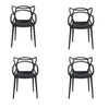 Set of 4 Masters Chairs Modern Style Office Home Dining Chairs Black/White/Gr