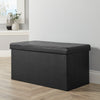 Folding Ottoman Chest Solid Sturdy Storage Space Saving Bedding Box Trunk