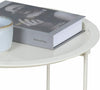 Portable Folding Coffee Side Console Table Round Metal Tray Top Night Stand UK
